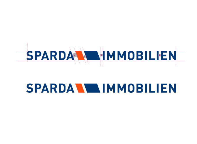 Das Logo für die Sparda Immobilien im horizontalen Design